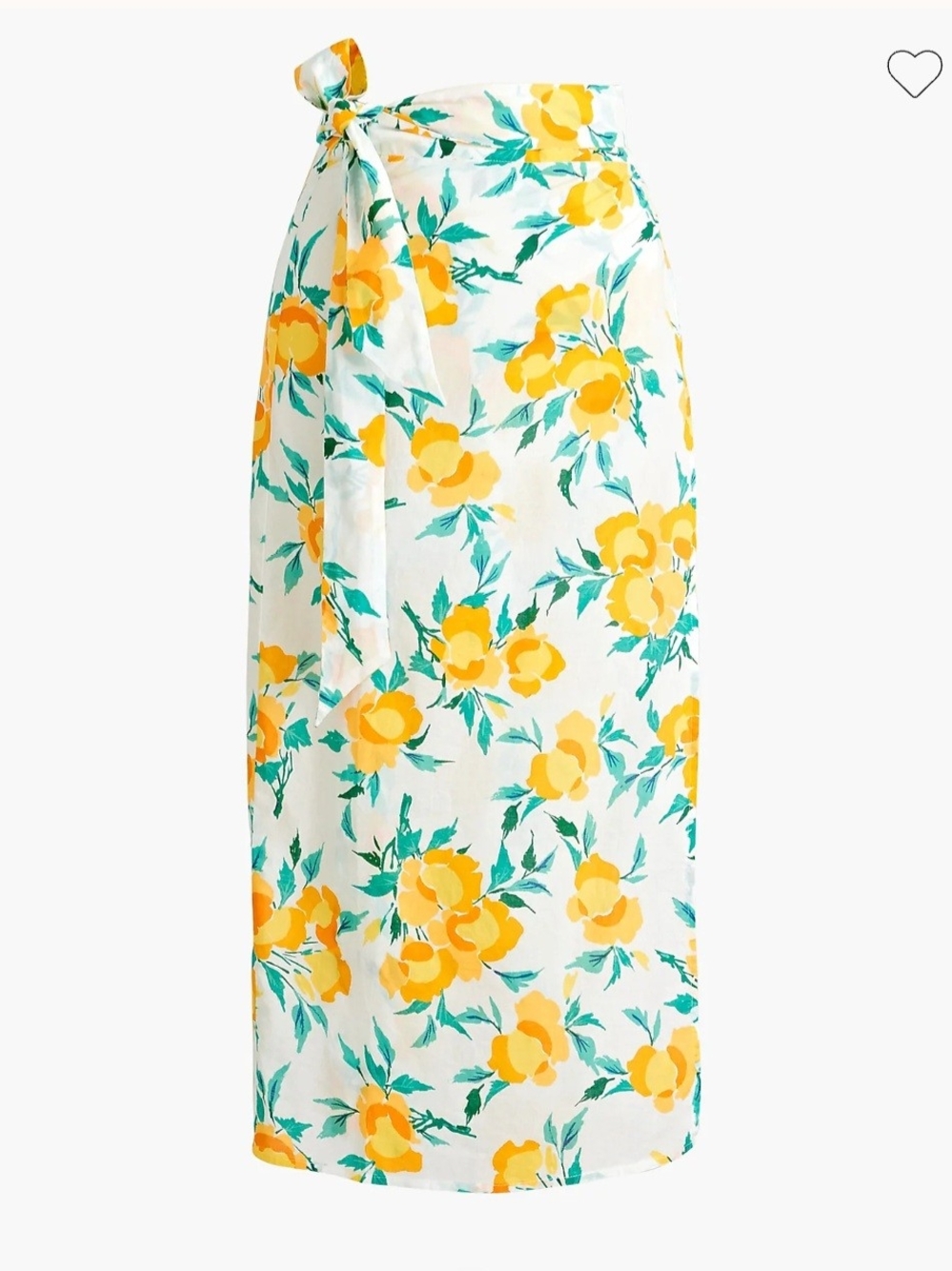 J. Crew Yellow Floral Tie-Waist Swim Sarong- Cover Ups